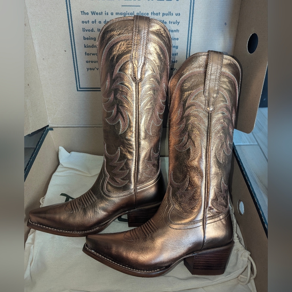 NWT Tecovas Annie Copper Snip Toe Cowgirl Boots Size 8 - Picture 6 of 8